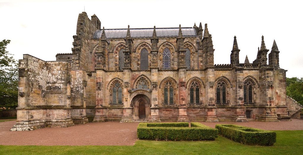 Rosslyn Chapel in the Midlothian countryside, close to Gorebridge